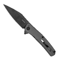 New Products 1 Kershaw Gray PVD Flyby Assisted Flipper Knife, BlackWashed Modified Wharncliffe Blade