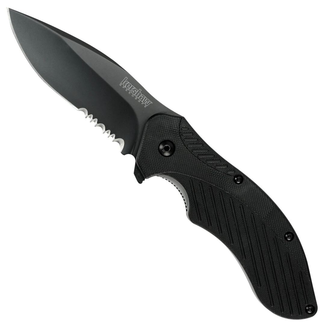 Kershaw Clash Assist Knife, Black Combo Blade, KS1605CKTST 1 Kershaw Clash Assist Knife, Black Combo Blade, KS1605CKTST