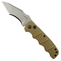 Boker Tan Kalashnikov Recurve Tanto Auto Knife, AUS-8 Bead Blast Blade