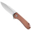 CIVIVI Brown Micarta Elementum Flipper Knife, Satin D2 Blade