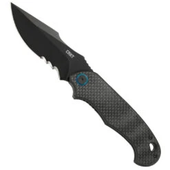 CRKT P.S.D. Spring Assist Carbon Fiber Knife, Black Combo Blade