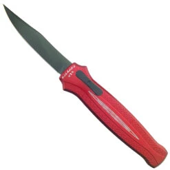 Piranha P-19RT Red Rated-R OTF Auto Knife, 154CM Black Blade