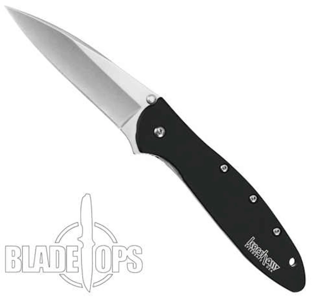 Kershaw Stonewash Leek Spring Assist Knife, Plain Blade, 1660SWBLK 4 Kershaw Stonewash Leek Spring Assist Knife, Plain Blade, 1660SWBLK - Image 4