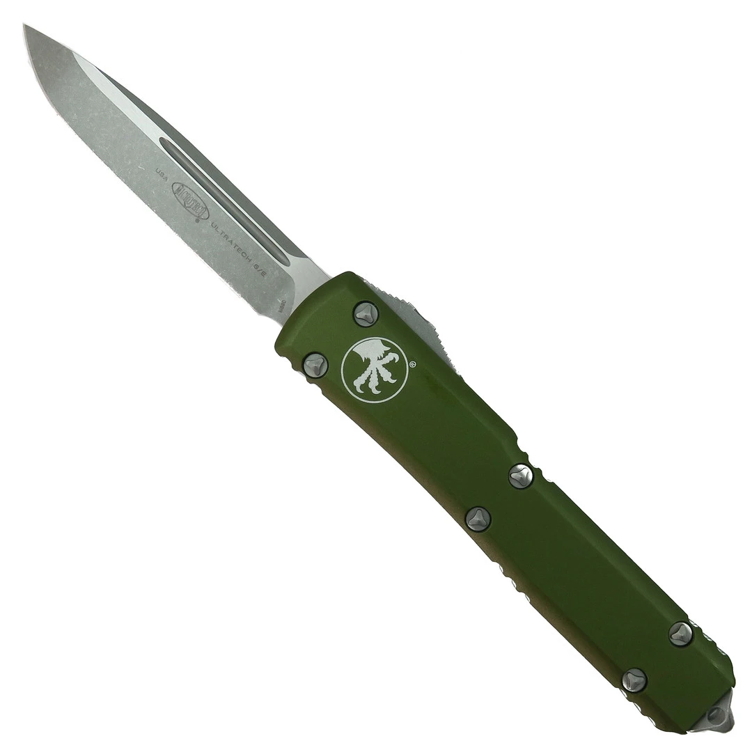 Microtech OD Green Ultratech OTF Auto Knife, Apocalyptic Blade 1 Microtech OD Green Ultratech OTF Auto Knife, Apocalyptic Blade
