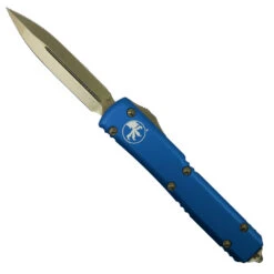 Microtech Blue Ultratech OTF Auto Knife, Bronzed Dagger Blade