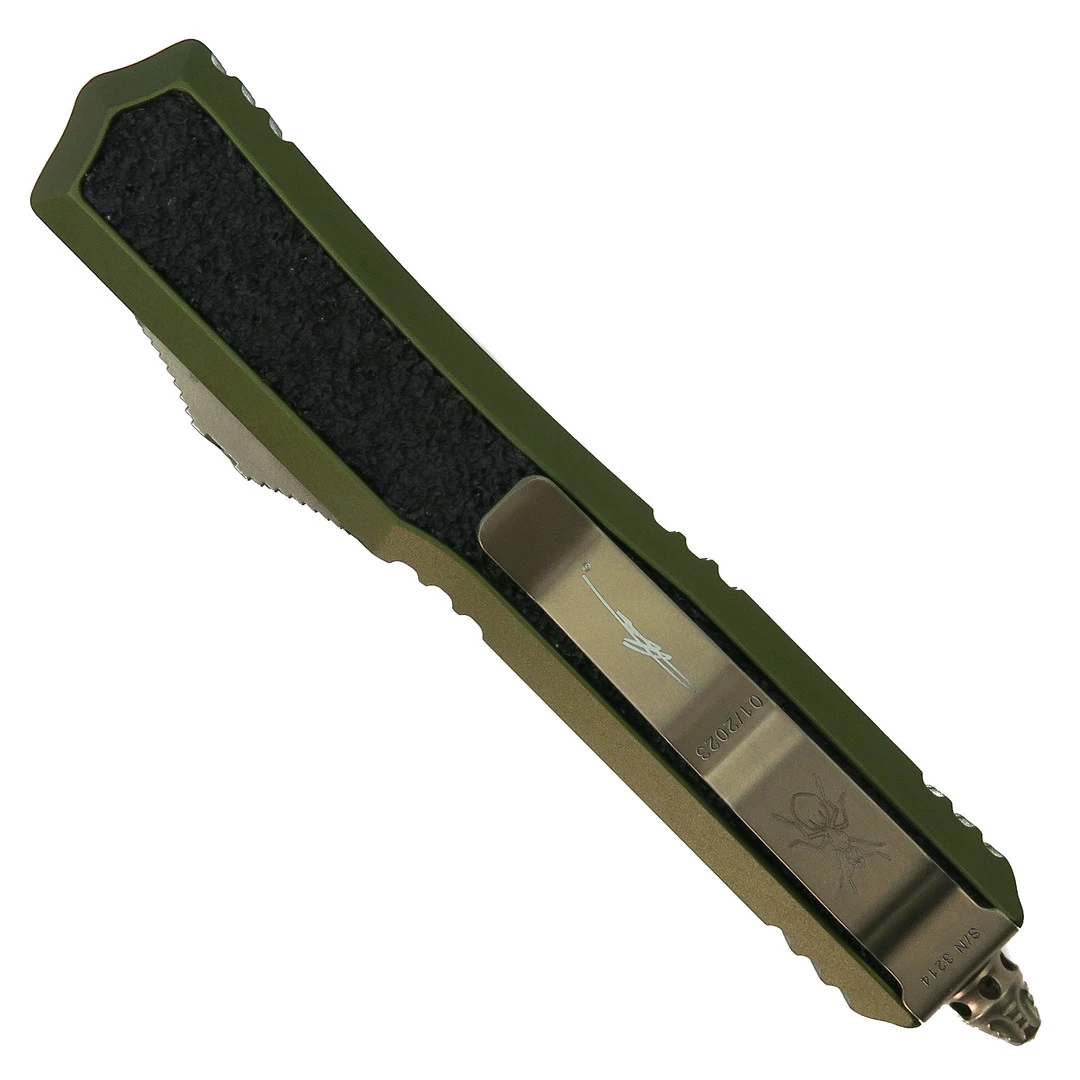 Microtech Signature Series OD Green Makora OTF Knife, Bronzed Dagger Blade 2 Microtech Signature Series OD Green Makora OTF Knife, Bronzed Dagger Blade - Image 2