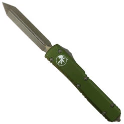 Microtech OD Green Ultratech Spartan OTF Auto Knife, Bronzed Apocalyptic Blade
