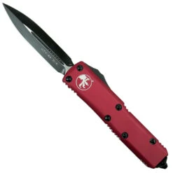 Microtech Red UTX-85 Dagger OTF Auto Knife, Black Blade