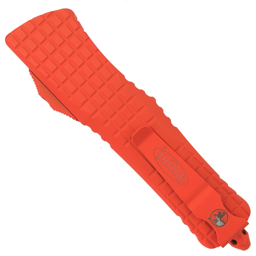 Microtech Orange Cerakote Frag Pattern Rescue Combat Troodon, Rescue Serrated Blade 2 Microtech Orange Cerakote Frag Pattern Rescue Combat Troodon, Rescue Serrated Blade - Image 2