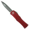 Microtech Red Hera OTF Knife, Apocalyptic Fully Serrated Dagger Blade