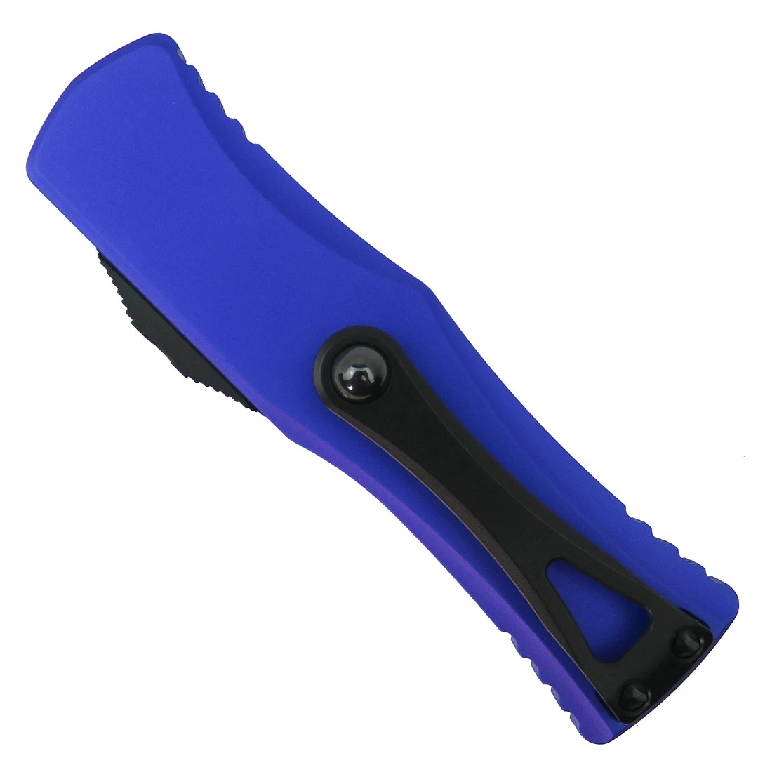 Microtech Purple Hera OTF Knife, DLC Black Drop Point 2 Microtech Purple Hera OTF Knife, DLC Black Drop Point - Image 2