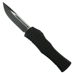 Microtech Signature Series Frag Pattern Hera OTF Knife, Black Single Edge Blade