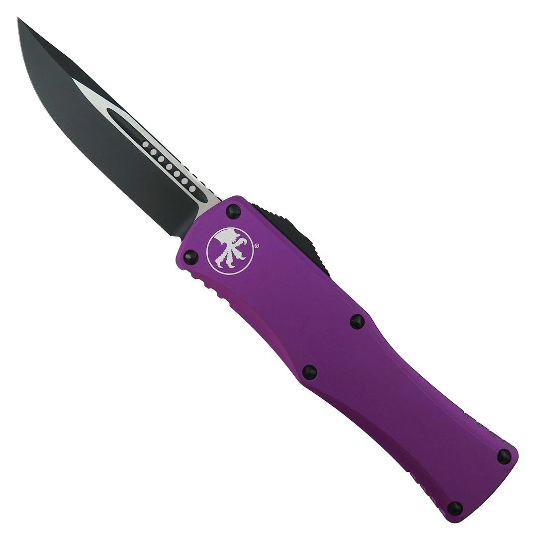 Microtech Violet Hera OTF Knife, DLC Black Drop Point 1 Microtech Violet Hera OTF Knife, DLC Black Drop Point