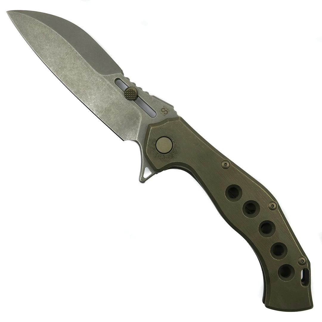 Olamic Cutlery Kinetic Earth Holes Ti Soloist Knife, Wash Finished Scout Blade 1 Olamic Cutlery Kinetic Earth Holes Ti Soloist Knife, Wash Finished Scout Blade