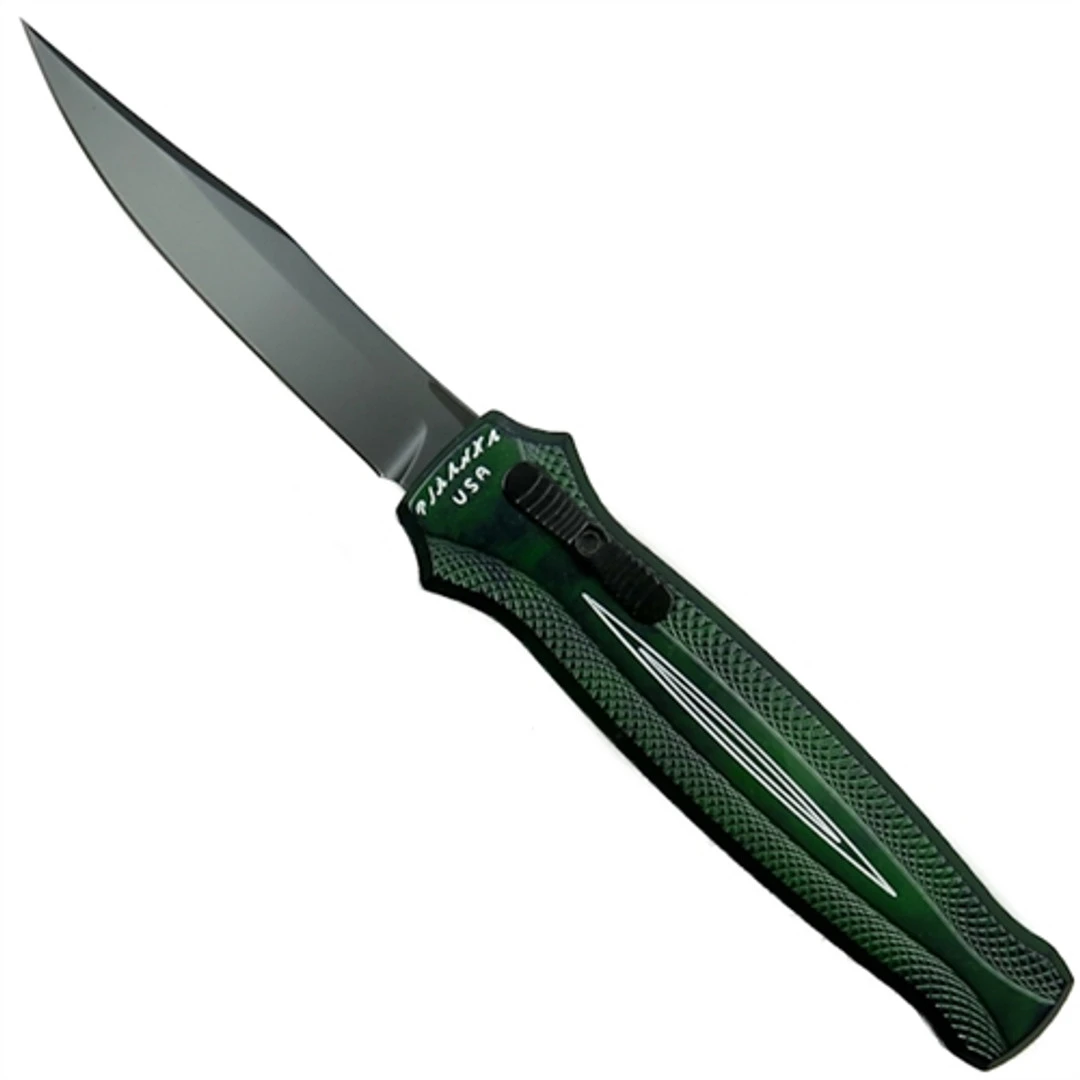 Piranha P-19GT Green Rated-R OTF Auto Knife, 154CM Black Blade 1 Piranha P-19GT Green Rated-R OTF Auto Knife, 154CM Black Blade