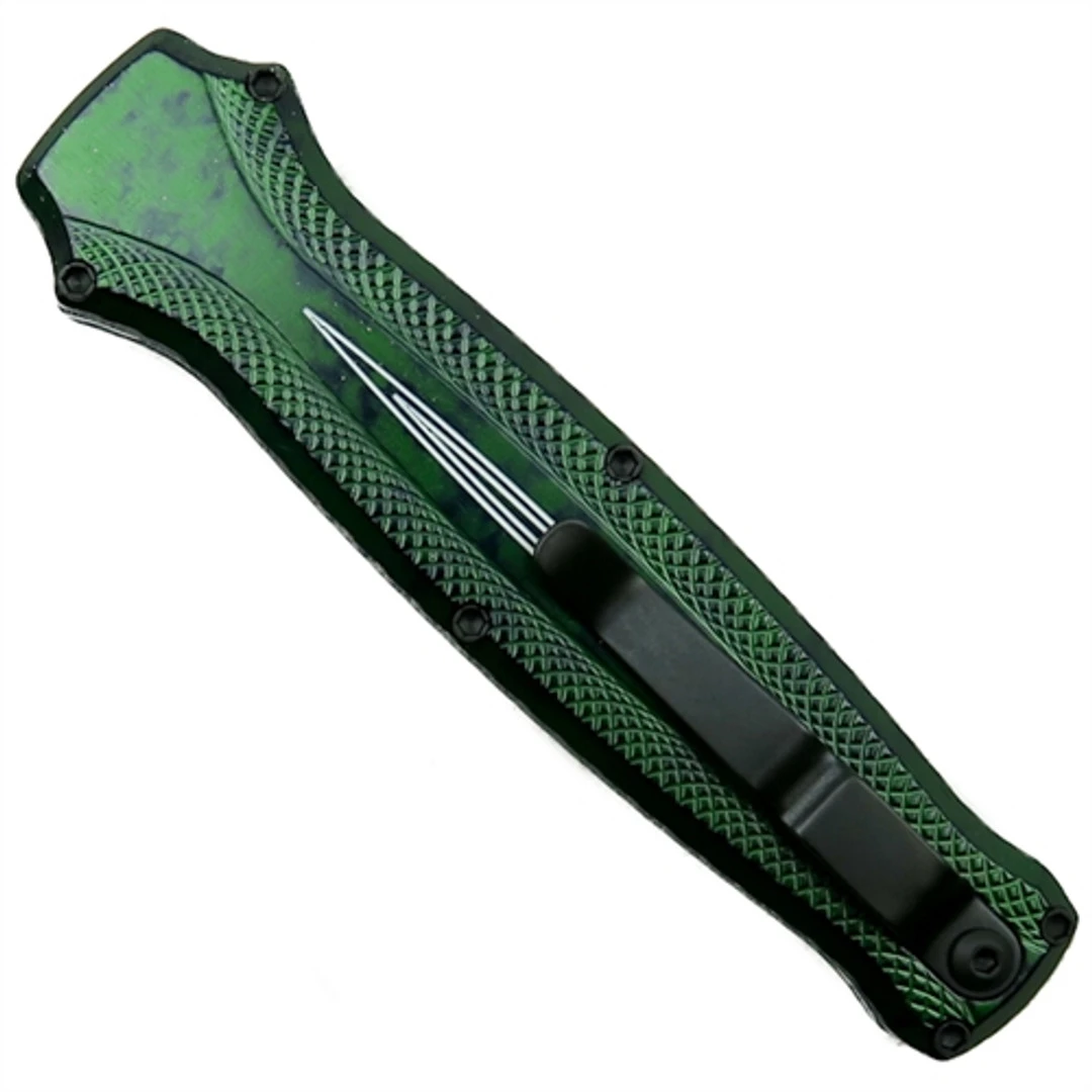 Piranha P-19GT Green Rated-R OTF Auto Knife, 154CM Black Blade 2 Piranha P-19GT Green Rated-R OTF Auto Knife, 154CM Black Blade - Image 2