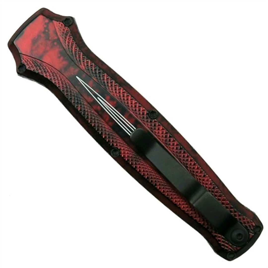 Piranha P-20RT Red Rated-XDE OTF Auto Knife, 154CM Black Blade 2 Piranha P-20RT Red Rated-XDE OTF Auto Knife, 154CM Black Blade - Image 2