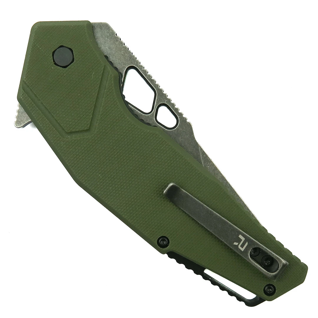 REVO Berserk Carry Green G-10 REV 2 Frame Lock Knife, Black Stonewash 2 REVO Berserk Carry Green G-10 REV 2 Frame Lock Knife, Black Stonewash - Image 2