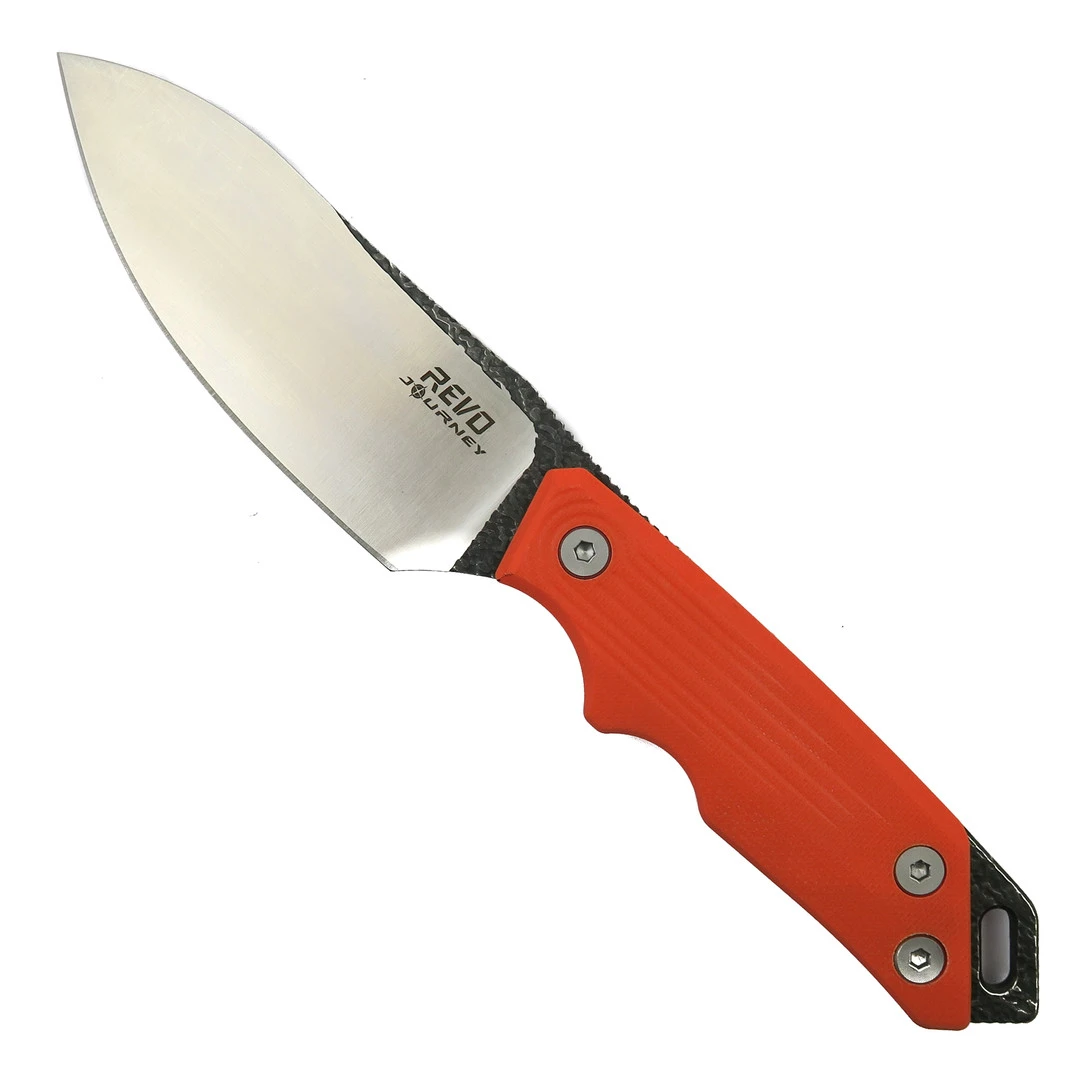 REVO Orange G-10 Journey RJ1 Fixed Blade, Satin Blade 1 REVO Orange G-10 Journey RJ1 Fixed Blade, Satin Blade