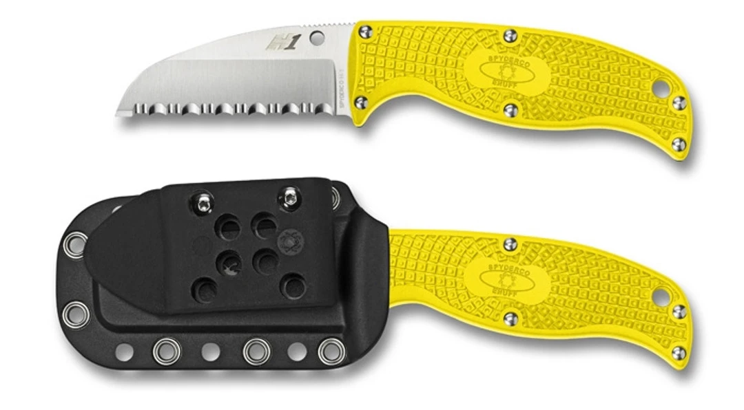 Spyderco Yellow Enuff Fixed Blade Knife, H-1 Satin SpyderEdge Blade 2 Spyderco Yellow Enuff Fixed Blade Knife, H-1 Satin SpyderEdge Blade - Image 2