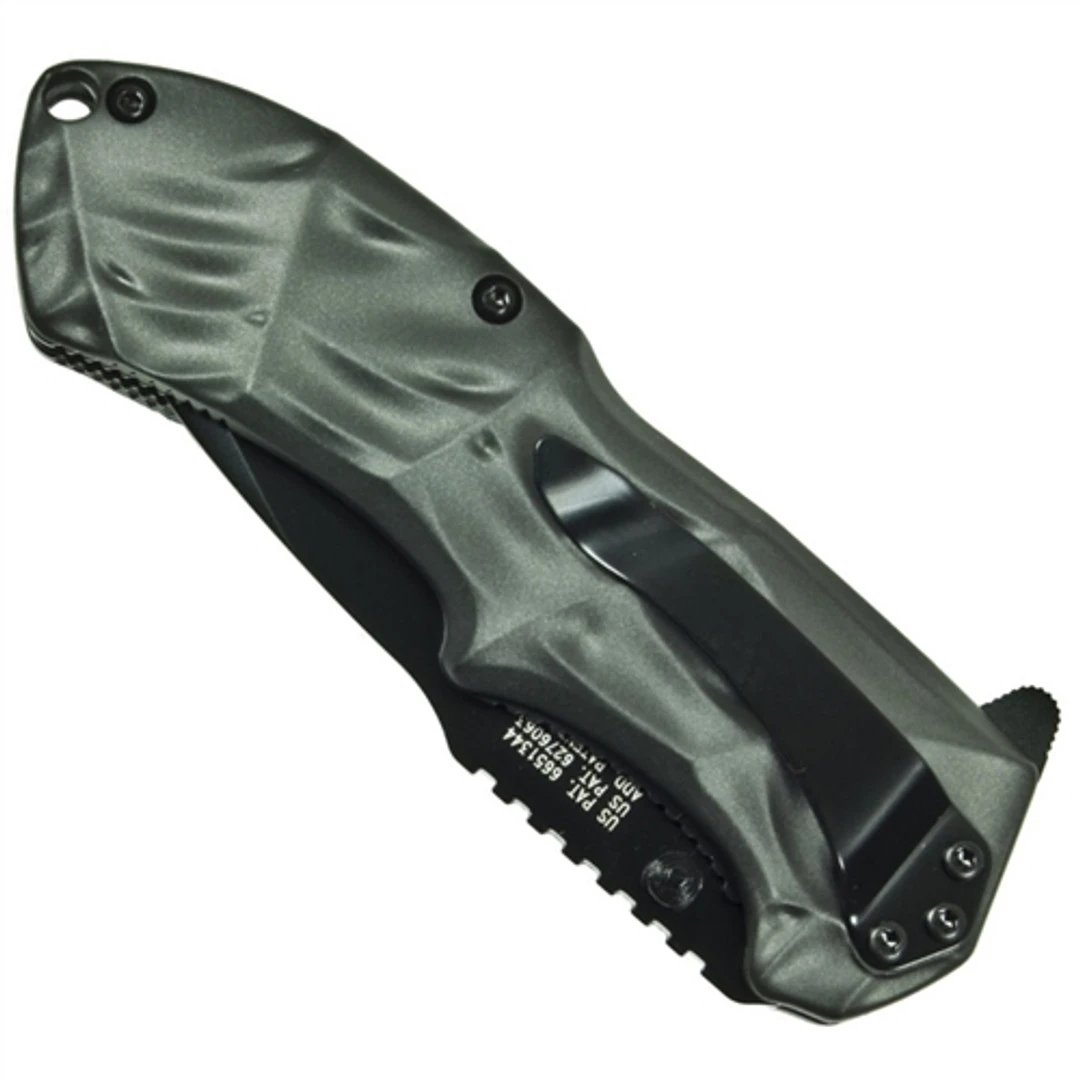 Smith & Wesson Black Ops Spring Assist Knife, Grey Handle, Tactical Black Drop Point, P/S, SWBLOP3S 2 Smith & Wesson Black Ops Spring Assist Knife, Grey Handle, Tactical Black Drop Point, P/S, SWBLOP3S - Image 2