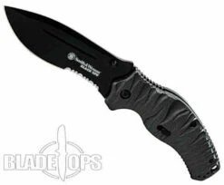 Smith & Wesson Black Ops Spring Assist Knife, Black Combo Blade, SWBLOP4BS -Knife Promotional Store SWBLOP4BS 4 28154.1533221992