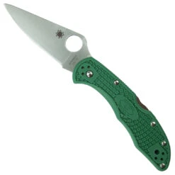 Spyderco Green Delica 4 Folder Knife, VG-10 Satin Blade